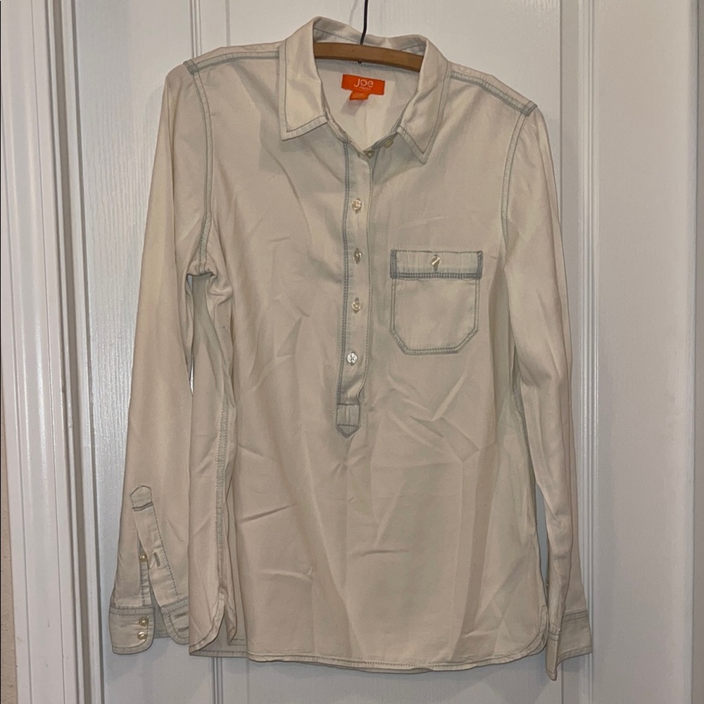 Ladies Bleached out Denim Shirt